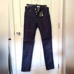 NWT Buck Mason 100% Japanese Cotton Raw Selvedge Maverick Dark Wash Slim…